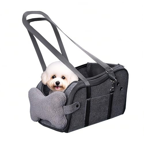 [Innovista] 小型犬 ドライブベッド カーシート 犬 車 ドライブボックス ペットキャリーバッグ 車載ブースターシート ベルト付き 四季対応 軽量 旅行用ペットシート 揺れ防止 コンパクト設計 耐久性 フェルト素材 型崩れ防止 通気性 SUV対応 犬猫用 持ち運び便利 家族旅行向け 長時間ドライブ対応 40*25*25cm