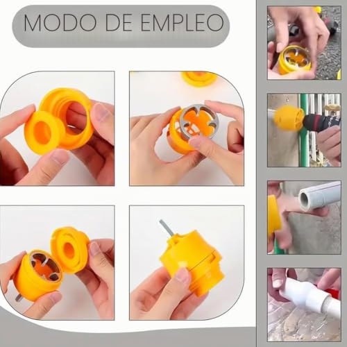 Miniatura 3 de Juego De Herramientas Para Hacer Roscas De Tubería De Pvc, Compatible Con Taladro Eléctrico, Kit De Grifo De Rosca De Tubería De Pvc, Juego De Troqueles Redondos Reutilizables 1 2 3 4 1 Para Corte