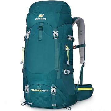 N NEVO RHINO Mochila de caminhada com estrutura interna 50/60/65/70/80L, mochila de acampamento para alpinismo, mochila para o dia a dia, capa de chuva à prova d'água