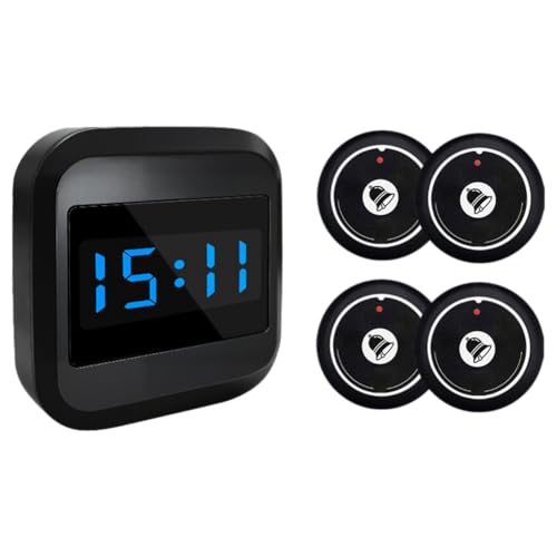 Sistema inalámbrico de llamada para camareros con 4 pulsadores y pantalla LED