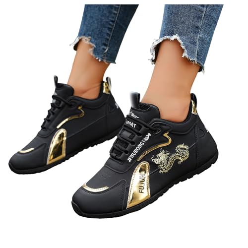 Women’s Glitter Sparkly Fashion Sneakers Air Cushion Walking Shoes Classic Retro Lace-Up Non-Slip Gum Sole Cushion Insole for Casual Walking Street Style Waterproof Dressy Sneaker2