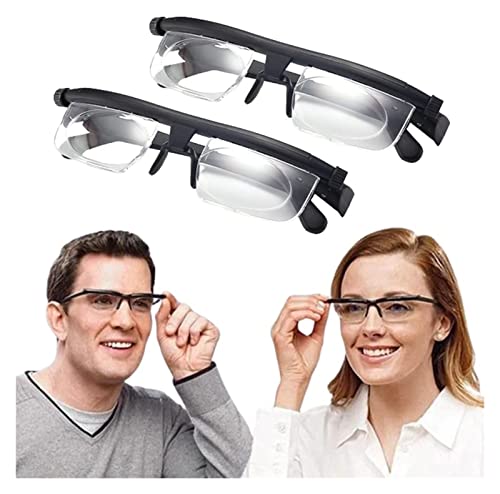 Adjustable Focus Glasses Dial Vision Near And Far Sight, HD Zoom Adjustable Degree Reading Glasses,Distance Reading Glasses For Men Ladies Elderly (2Pcs) (Color : 2pcs)