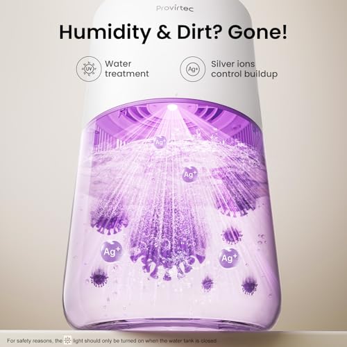 Provirtec MistFree Evaporative Humidifier for Bedroom, 3L No White Dust for Sensitive Individuals, Auto Humidity Control, Works with Tap Water, Night Light, Easy Clean Tank for Home & Small Room by Provirtec - Image 4
