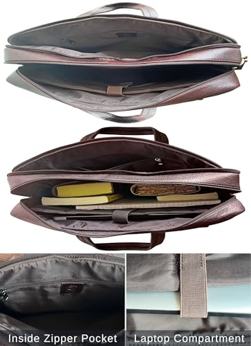 Image of RUSTIC TOWN Premium Leather Crossbody Messenger Bag - Stylish and Versatile - Gift for Professionals