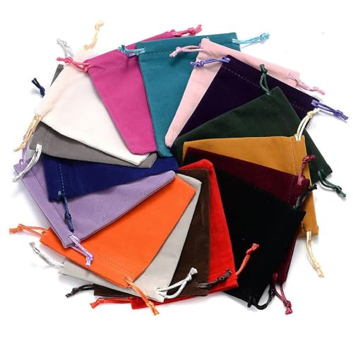 ベルベット巾着袋、 ジュエリーギフト用巾着ベルベットポーチ 50個入り(Mix,7x9cm)