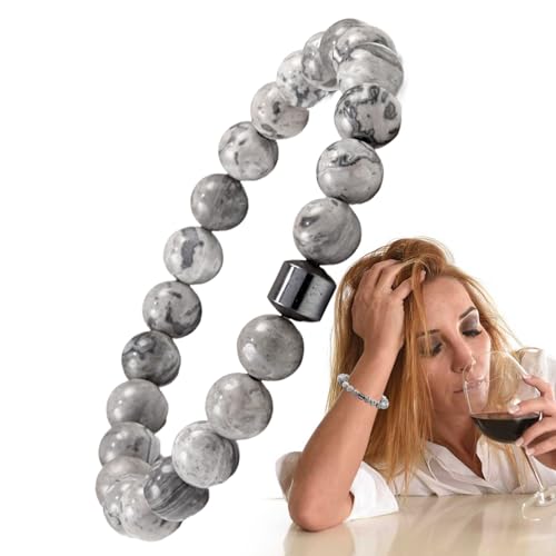 Pulsera AntiAlcohol | Accesorio para Reducir el Consumo de Alcohol | Piedras Calmantes para Equilibrio Emocional, Adjustable Adulto Adolescente Viaje Oficina Transporte, Se référer à la - imagen 9