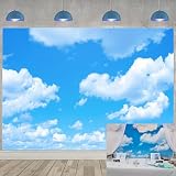 GYA 7x5ft Blue Sky White Clouds Photo Background Sunshine Sky Clouds Theme Photography Backdrop Adventure Travel Booth Wedding Party Decor Studio Props