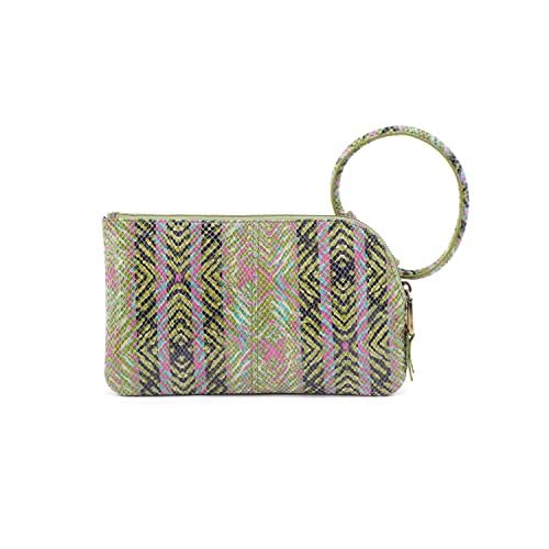 Image of HOBO Sable Leather Wristlet Wallet for Women with Circular Handle, Zippered Closure, Credit Card Holder Organizer & Interior Zip Pocket - Geo Diamond
