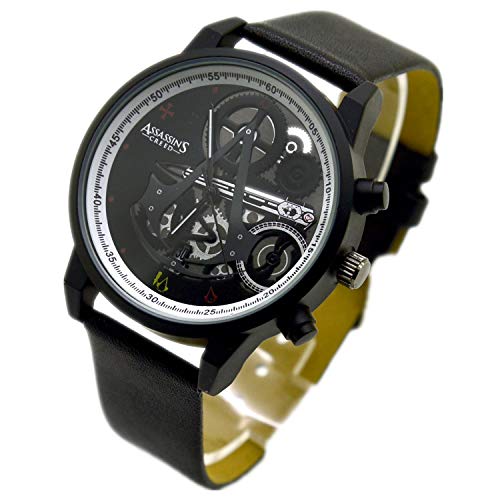 Preisvergleich Produktbild POMUTRE Assassins Creed Armbanduhr elektronisch Quarz-Uhrwerk Schwarz