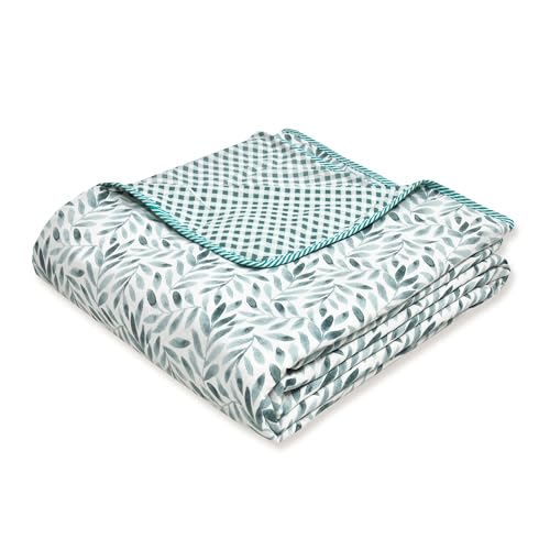 Image of Dohar Double Bed, Cotton Soft Lightweight Bed Blanket, AC Dohar, Comforter All Seasons 84 x 96 inch- (Sky Blue Mahndi, Pack of 1)