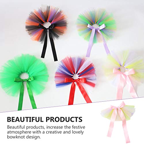 ULTECHNOVO Tule Tutu para Cães Gatos Flor Tutu Saia de Gaze Com Voltar Bow Pet Roupas de Vestuário p