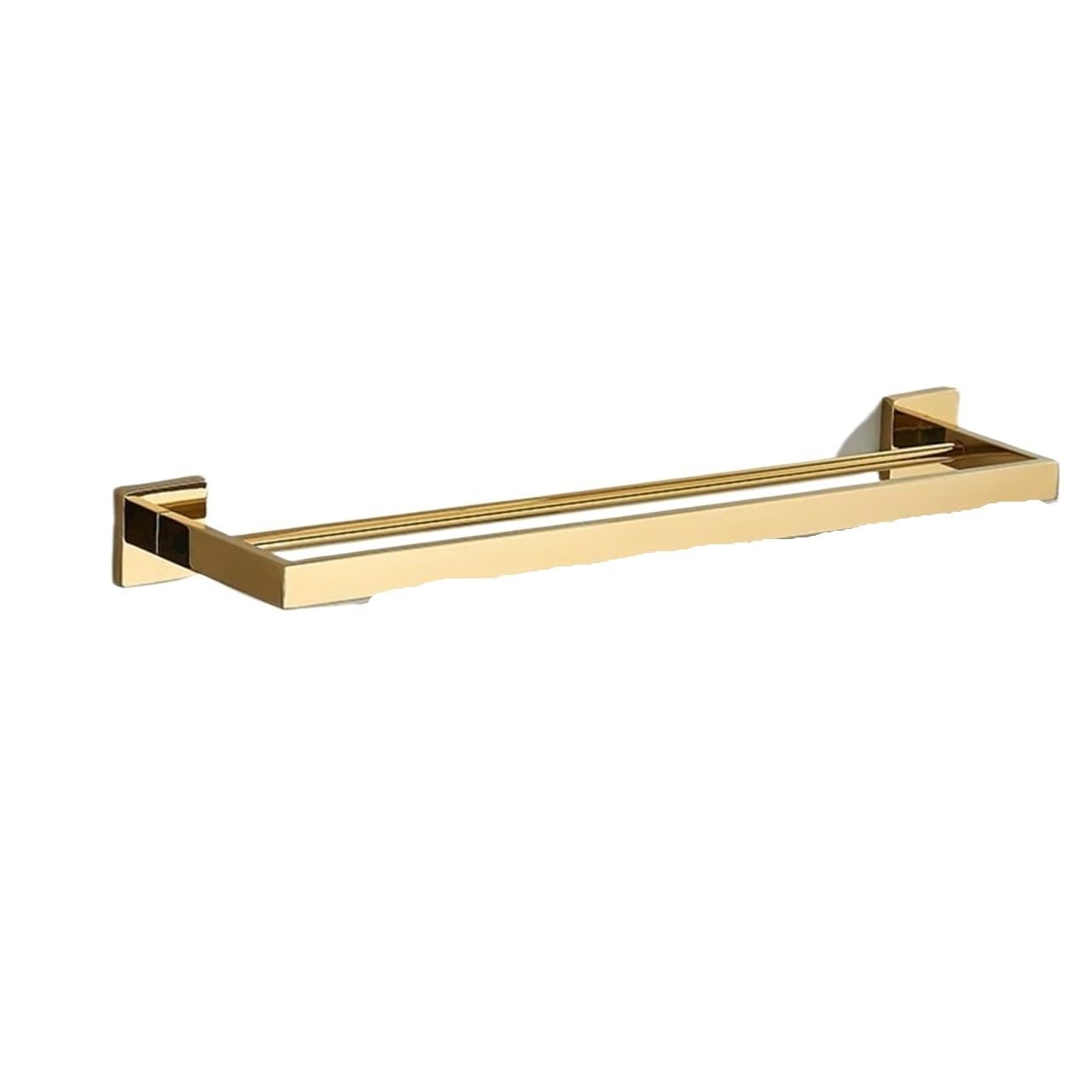 VAYEODEYU Stainless Steel Double Pole Towel Rails Storage Shelf Golden Bathroom Kitchen Bedroom