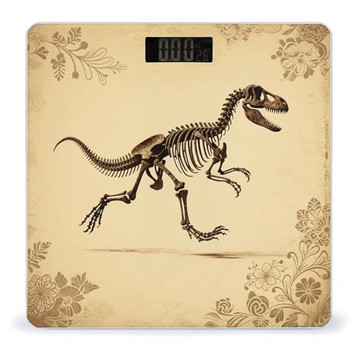 Báscula digital de baño con diseño de esqueleto de dinosaurio miniatura 1