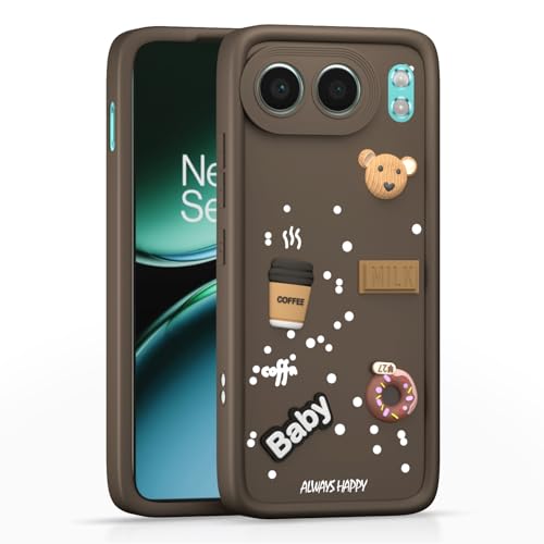 Image of Outlouders Back Cover for OnePlus Nord 4 5G | 3D Cartoon Bear Cute Fun Silicone Full Body Protection Bumper Case (Brown)