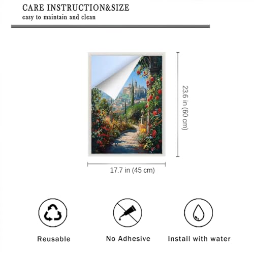 Vinilo adhesivo para ventana diseño Country Garden Castle 17.7x23.6 in miniatura 2