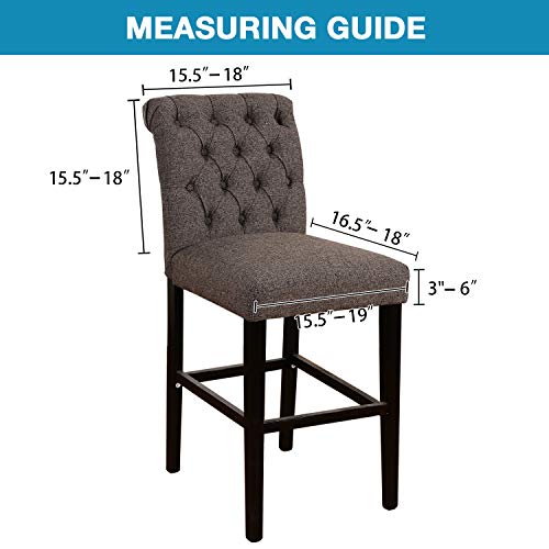 High Stretch Bar Stool Cover Pub Counter Stool Chair Slipcover For Dining Room Cafe Furniture Chair Seat Cover Stretch Protectors Non Slip With Elastic Bottom Set Of 2, Biscotti Beige #TOP1