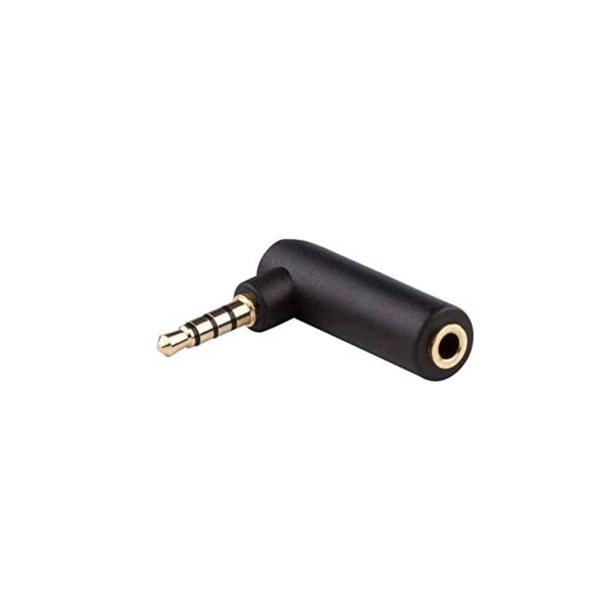 conecto, Audio Adaptor 90° Gold-Plated 3.5 mm Jack Plug to 3.5 mm Jack Socket Black