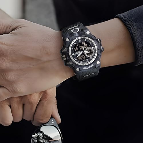 Image of Carlington Analog-Digital Sports Watch: Chronograph, Dual Time, Alarm, Stopwatch, Water-Resistant, Shock-Resistant, Back Light Display- The Perfect Watch for Men and Boys - CT3388