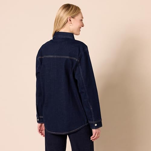 Amazon Essentials Women's Oversized-Fit Heavyweight Denim Shirt Jacket2