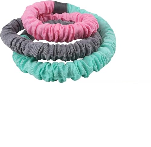 WOLKKAM フラフープ 減量用 折りたたみ式 脂肪燃焼 コットン 大人用 ソフトスプリング ポータブル 加重 腰 背中 脚 胸 筋肉トレーニング ボディスカルプティング 多機能 フィットネス 収納簡単 省スペース 室内・公園での使用に最適 男女兼用 (