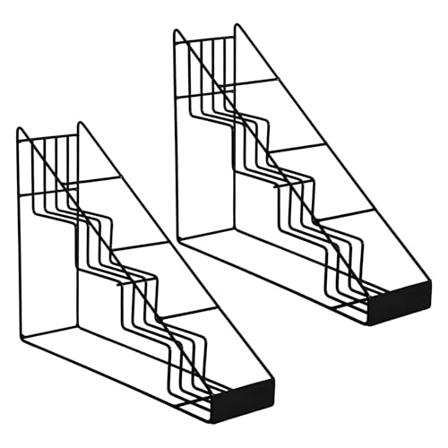 mustry Coffee Syrup Rack for Coffee Bar Accessories, Coffee Syrup Holder Fits with Torani and Monin Syrup, Coffee Bar Organizer Holds 4 Bottles, 2 Pack