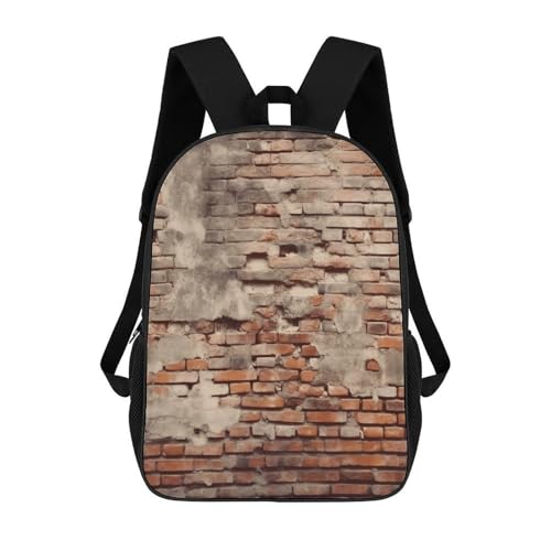 Ancient Worn Brick Wall Backpack for Men Women, Heavy Duty Backpack Large Capacity, Durable Lightweight Travel Daypack