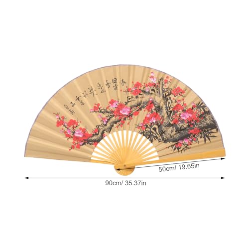 Abanico de papel plegable OUNONA para decorar paredes vacías con estilo oriental floral 3