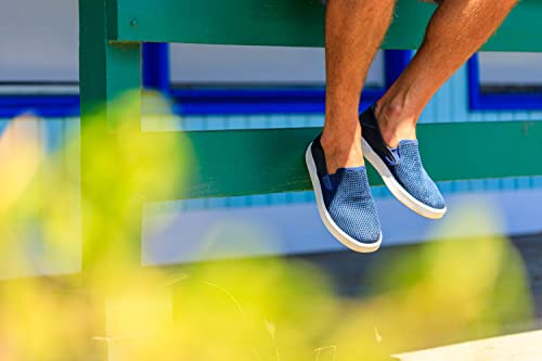 OluKai Lae'ahi Men's Slip On Shoes, Versatile & Casual Everyday Sneaker, Lightweight & Breathable Mesh, All-Day Wear & Comfort, Blue Depth/Blue Depth, 8.5 by OluKai - Used condition - Image 5