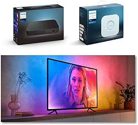 Philips Hue Gradient Lightstrip for 55 Inch TVs, Sync with Media and Gaming Smart Entertainment LED Lighting with Voice Control, Compatible with Alexa, Google Assistant and Apple HomeKit