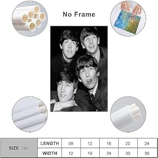 EVMILA Poster décoratif sur toile The Beatles Rock Band – Impression d’art moderne pour chambre à coucher – 60 x 90 cm - Les Beatles, Paul McCartney, John Lennon, RIngo Starr, George Harrison EVMILA Poster décoratif sur toile The Beatles Rock Band - Impression d'art moderne pour chambre à coucher - 60 x 90 cm – Image 3