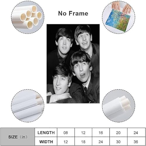 EVMILA Poster décoratif sur toile The Beatles Rock Band – Impression d’art moderne pour chambre à coucher – 60 x 90 cm - Les Beatles, Paul McCartney, John Lennon, RIngo Starr, George Harrison EVMILA Poster décoratif sur toile The Beatles Rock Band - Impression d'art moderne pour chambre à coucher - 60 x 90 cm – Image 4