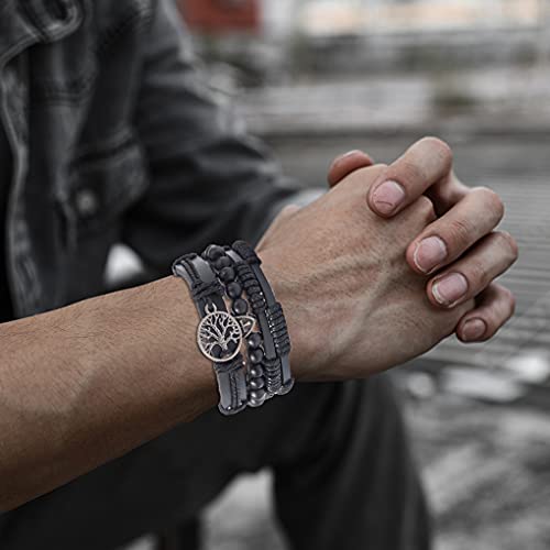 Jewdreamer 38Pcs Braided Leather Bracelets For Men Women Wrist Cuff Bracelet Set Hemp Cords Wood Beads Ethnic Tribal Handmade Wrap Wristband Bracelets Adjustable #TOP4