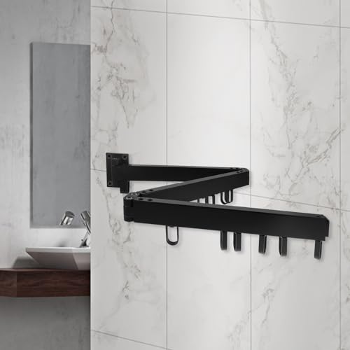 Perchero plegable de pared ahorra espacio para lavandería y balcón 7