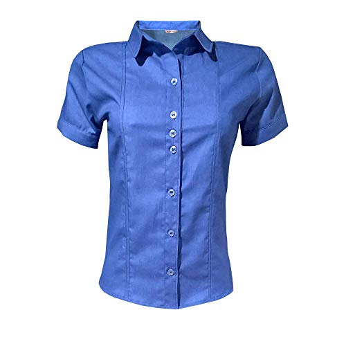 Camisa Jeans Feminina Manga Curta (XG)