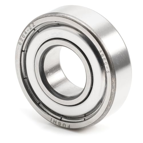 FUSHIBEARING 6204ZZ 20x47x14mm Metall Doppeldichtung, 6204-2Z ABEC-5 Chromstahl Vorgeschmierte Deep Groove Kugellager 4er-Packung (6204ZZ 20x47x14mm)