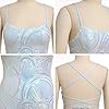HOCO Dress 2024 Sequin Dress for Women Short Prom Dresses for Teens Girls Dance Sparkly Spaghetti Straps Bodycon Cocktail Party Dresses Backless Mini Homecoming Dresses Short Summer White Blue S #4