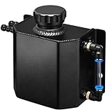 BDFHYK Coolant Overflow Reservoir Tank 1L Expansion Catch Can Universal Radiator Reservoir Polished Aluminum Black