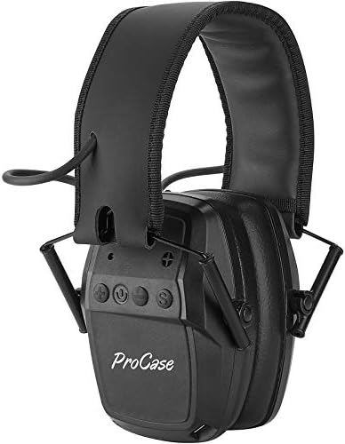 ProcCase Electronic Shooting Ear Defenders, Active Noise Reduction Hearing Protection Earmuffs Professional Sound Amplification Hearing Protection for Hunting Airsoft Sport Shooting -Black