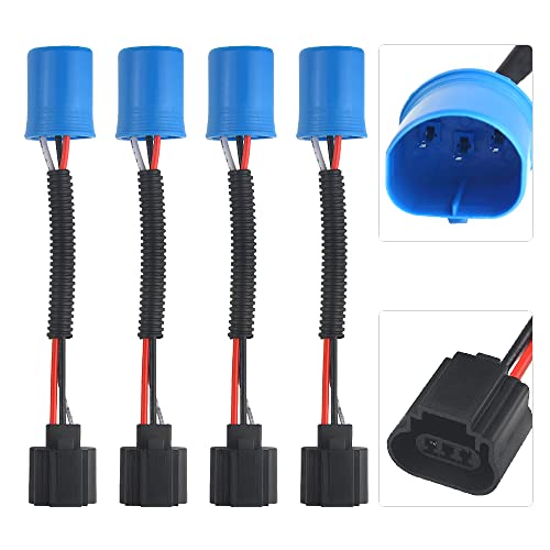 WMYCONGCONG 4 Pieces 9007 to H13 Headlight Extension Wiring Harness Socket Fog Light Headlamp Conversion Cable Compatible with Ford Dodge Headlight