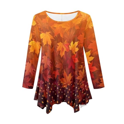 Women's Asymmetrical Irregular Hem Tops Long Sleeve Tunic Top Dressy Casual Blouse Size S-6XL