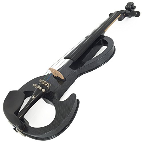 Kinglos 4/4 Black Grid Colored Solid Wood Intermediate-A Electric/Silent Violin Kit With Ebony Fittings Full Size (Dsza1311) #TOP2