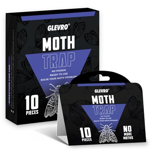 Glevro&reg; Pantry Moth Traps for House Indoor 10 Pack &ndash; Extra Sticky Glue Trap for Kitchen and Food...
