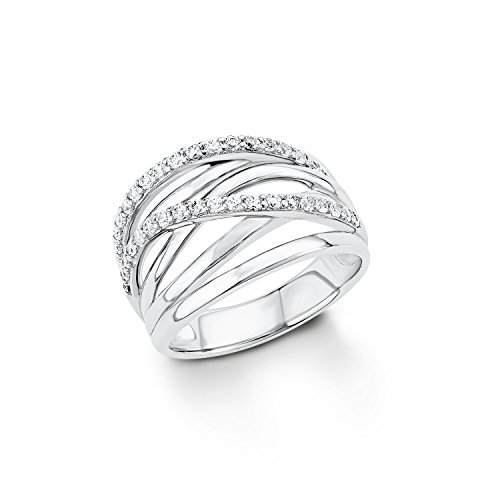 s. Oliver Damen-Ring 925 Silber rhodiniert Zirkonia weiß Rundschliff Gr....