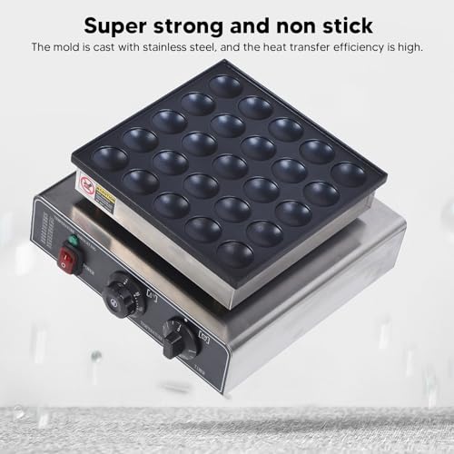 25-Loch Mini Waffel Pancakes, 950W Elektrisch Pfannkuchen Backen Pfanne Waffeleisen Antihaftbeschichtete Pancake Baker Maker für Küche Kochen 50-300 ℃ (EU-Stecker 220 V)