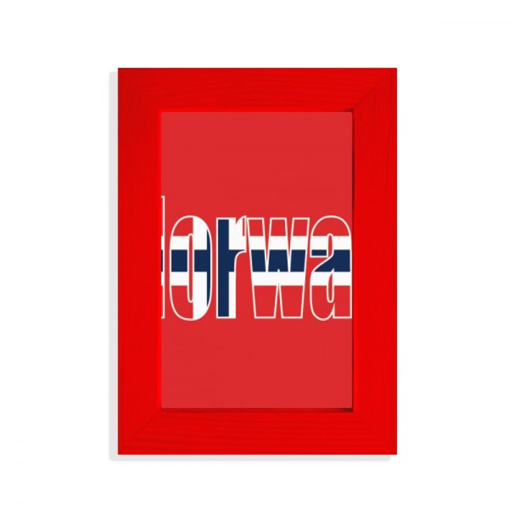 Cadre photo drapeau Norvège rouge art déco décoration murale salon et idée cadeau