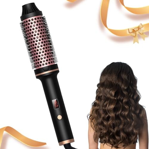 Thermal Brush, 38 MM 3 en 1 brosse à cheveux chaude avec Peigne Chauffant, Brosse Lissante Pour Cheveux, Brosse Thermique Volumatrice, Fer à Friser Convient...