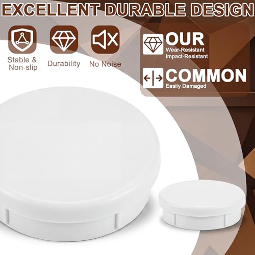 Image of Threehoney 48 Pcs Wrought Iron Patio Furniture Leg Cap 1-1 /4 Chair Feet Cap | White Heavy Duty Nylon Round Chair Leg Glides Floor Protectors for Outdoor Patio Garden Metal Furniture, Table Feet