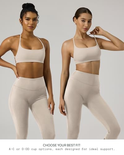 Image of PAVOI ACTIVE Open Back Strappy Yoga Workout Bras for Women - Low Support Criss-Cross Sports Gym Bra Removable Pads - FlexFlow
