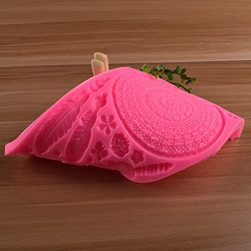 Miniatura 6 de Cestony Moldes de silicona con patrón de mariposa de plumas y atrapasueños indios para manualidades, pasteles, fondant, galletas, jabón, pudín de