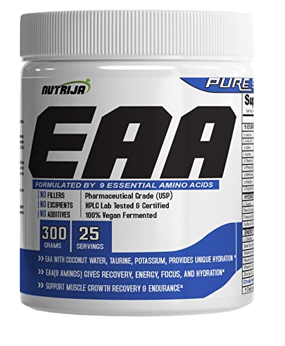 Image of NutriJa EAA Supplement (9 Essential Amino Acids) With coconut water |Hydration Blend & Energy Matrix - 300g (Pineapple)